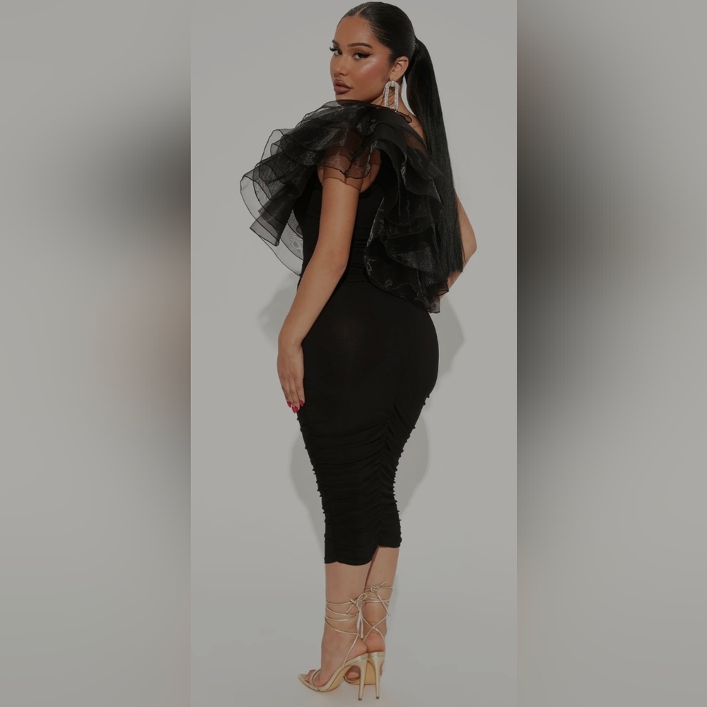 Fashion Nova Love You More Midi Dress - Black - XL - Picture 2 of 4
